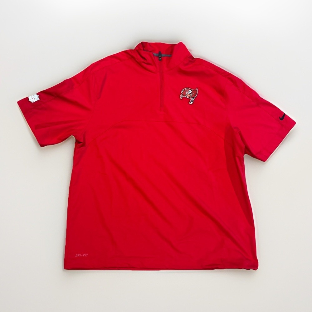 Tampa Bay Buccaneers NFL Nike DRI-FIT Windbreaker Top On Field 1/4 Zip Size L